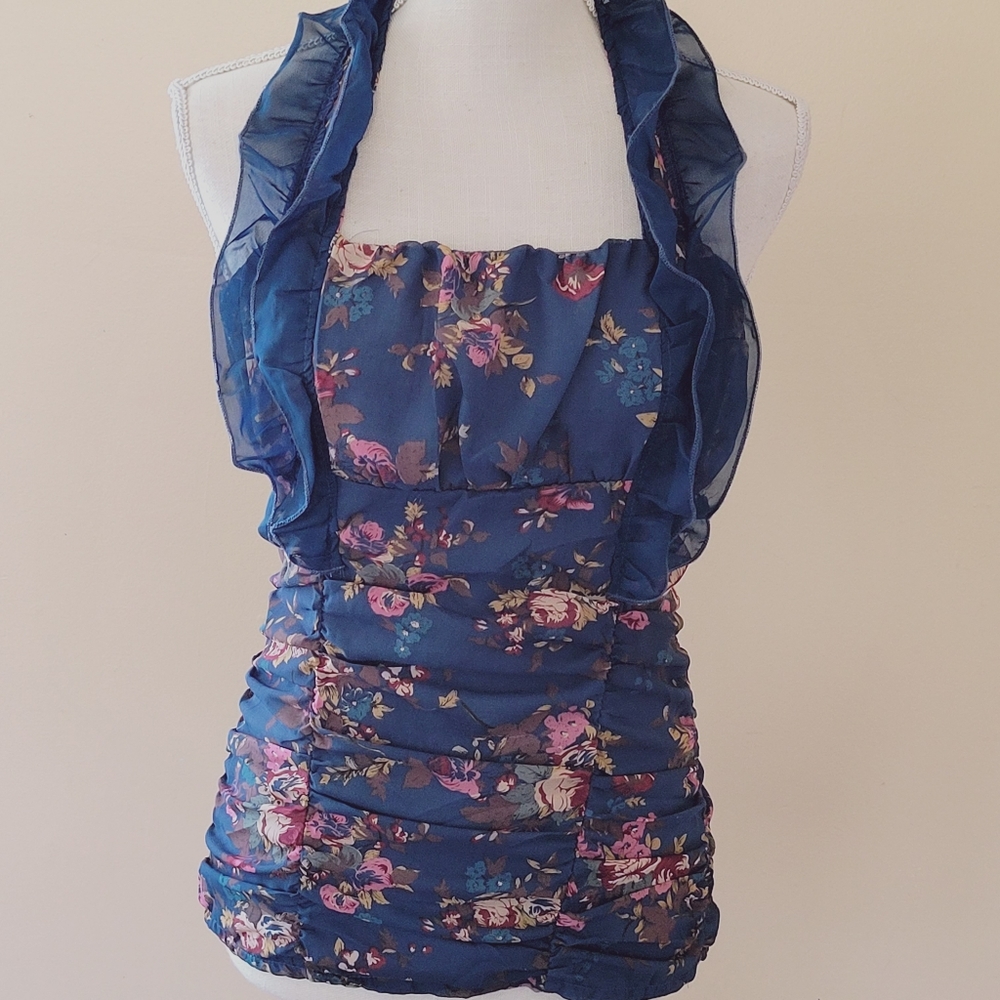 Sexy woman floral tank size small